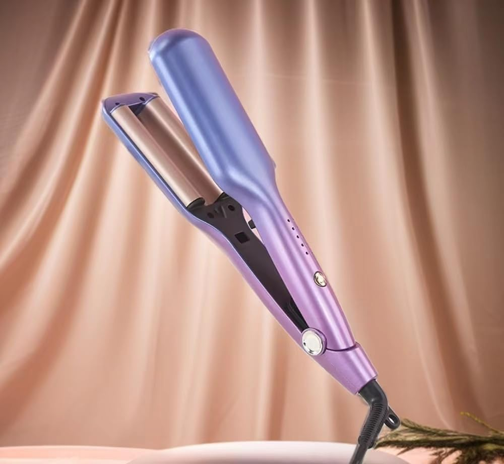 25Mm 3 Barrel Wave Curling Iron &ndash; Ceramic Hair Waver with 5 Adjustable Temperatures, Beach Waves Crimper for Short, Medium & Long Hair &ndash; Gradient Blue Purple image number 1