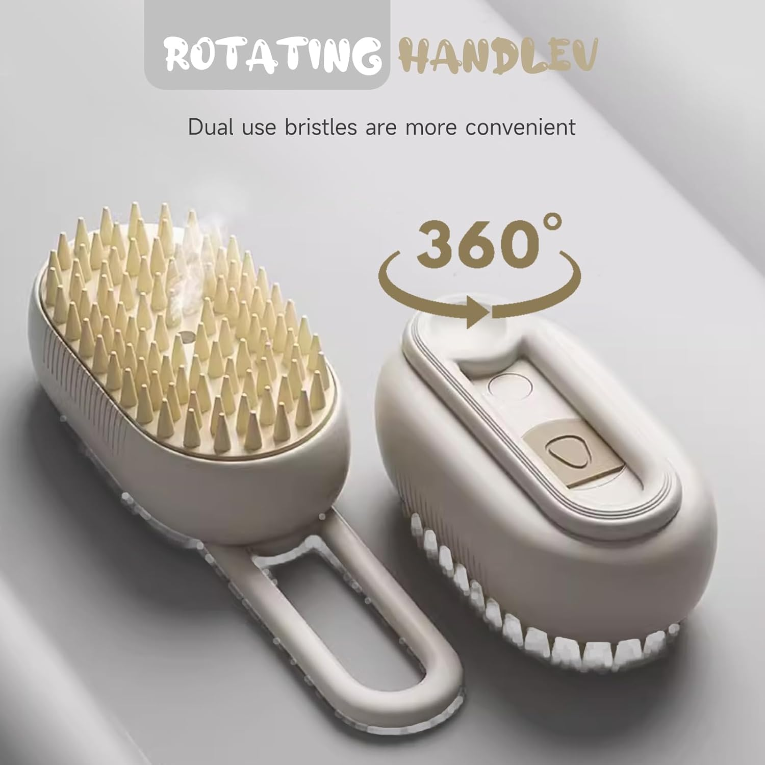 Steam Cat Brush Dog Brush, Detachable 3 in 1 Cat Steam Brush, Pet Grooming Brush with 360 Rotating Handle Easy Combing, Pet Brush to Hair Removal, Steam Cleaning, and Gentle Massage