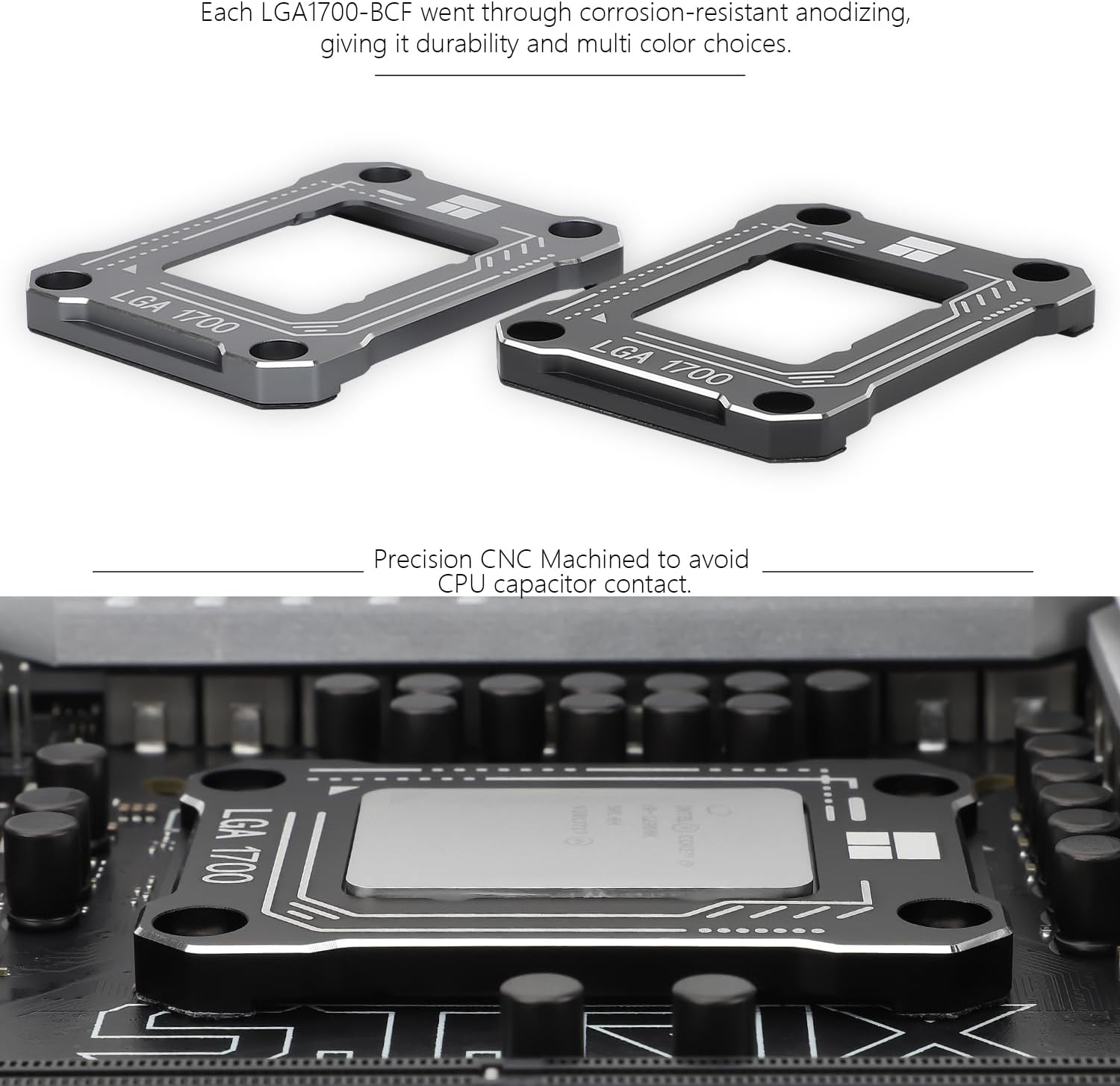 Thermalright Intel 12Th/13Th Generation LGA1700 Anti-Bending Buckle, Curved Pressure Plate,Cpu Stress Bending Correction Fixer, Fully Fitted and Fixed without Trace Installation (Black)