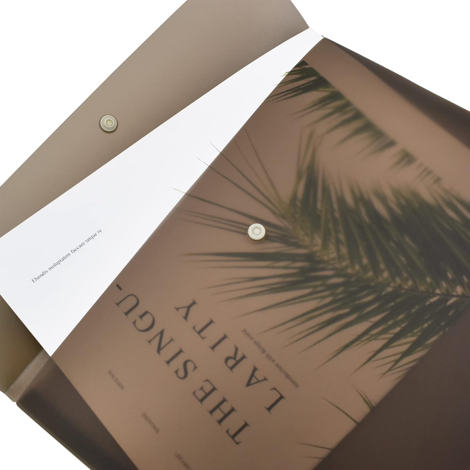 VANRA Poly File Folder Pockets File Jacket Plastic Envelope Flat Document Letter Organizer with Snap Button Closure A4 Letter Size (Pack of 5, Brown) - Black image number 5