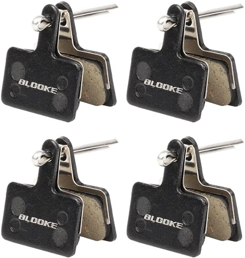 4 Pairs High-Performance Bicycle Disc Brake Pads for Shimano - Semi Metal & Copper, Compact & Durable, with Spring Clips & Bolts, Ideal for Mountain Bikes, Mechanical/Hydraulic Brakes