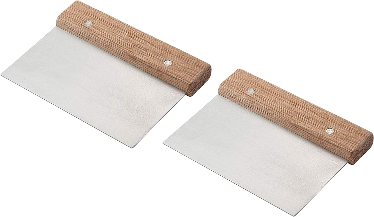 Winco Stainless Steel Dough Scraper with Wood Handle