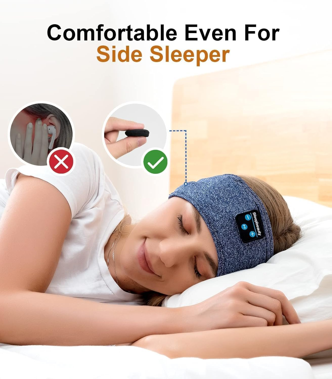 Sleep Headphones Bluetooth Sleep Headband Adjustable Sports Headphones Headband Wireless Earbuds for Side Sleeper, Workout Running Insomnia Travel Yoga Cool Tech Gadgets Unique Gift image number 2