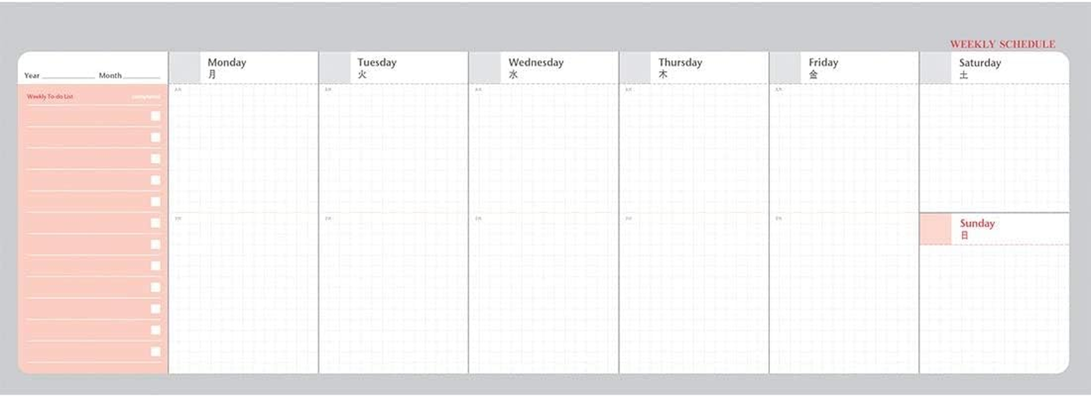 PAPERIAN Brilliant Weekly Scheduler - Wirebound Undated Weekly Planner Pad Scheduler (Blue) image number 3