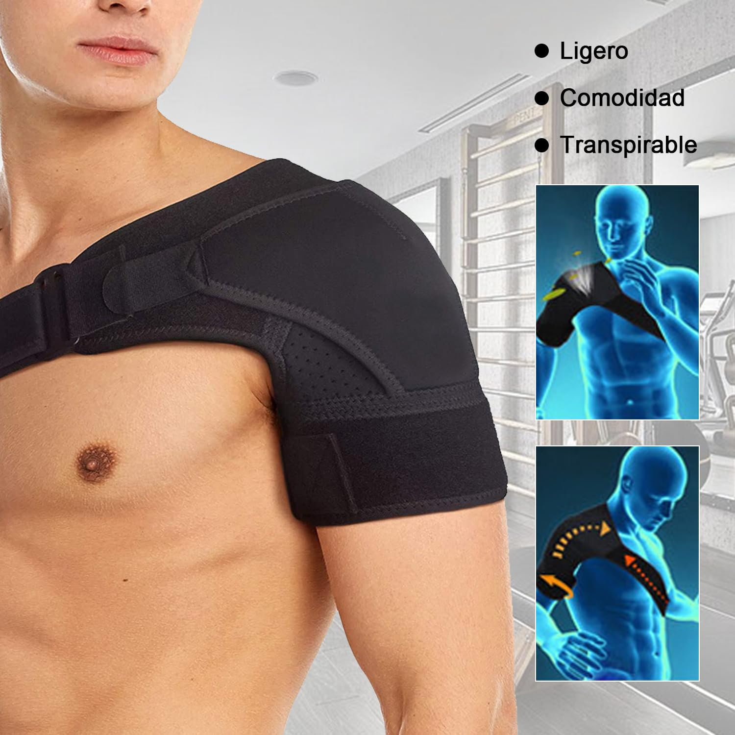 Shoulder Brace,Adjustable Shoulder Brace,Shoulder Support Brace,Torn Rotator Cufffor Men and Women,Prevention Tendonitis, Dislocation, AC Joint, Bursitis, Labrum Tear, Pain, Left/Right image number 6