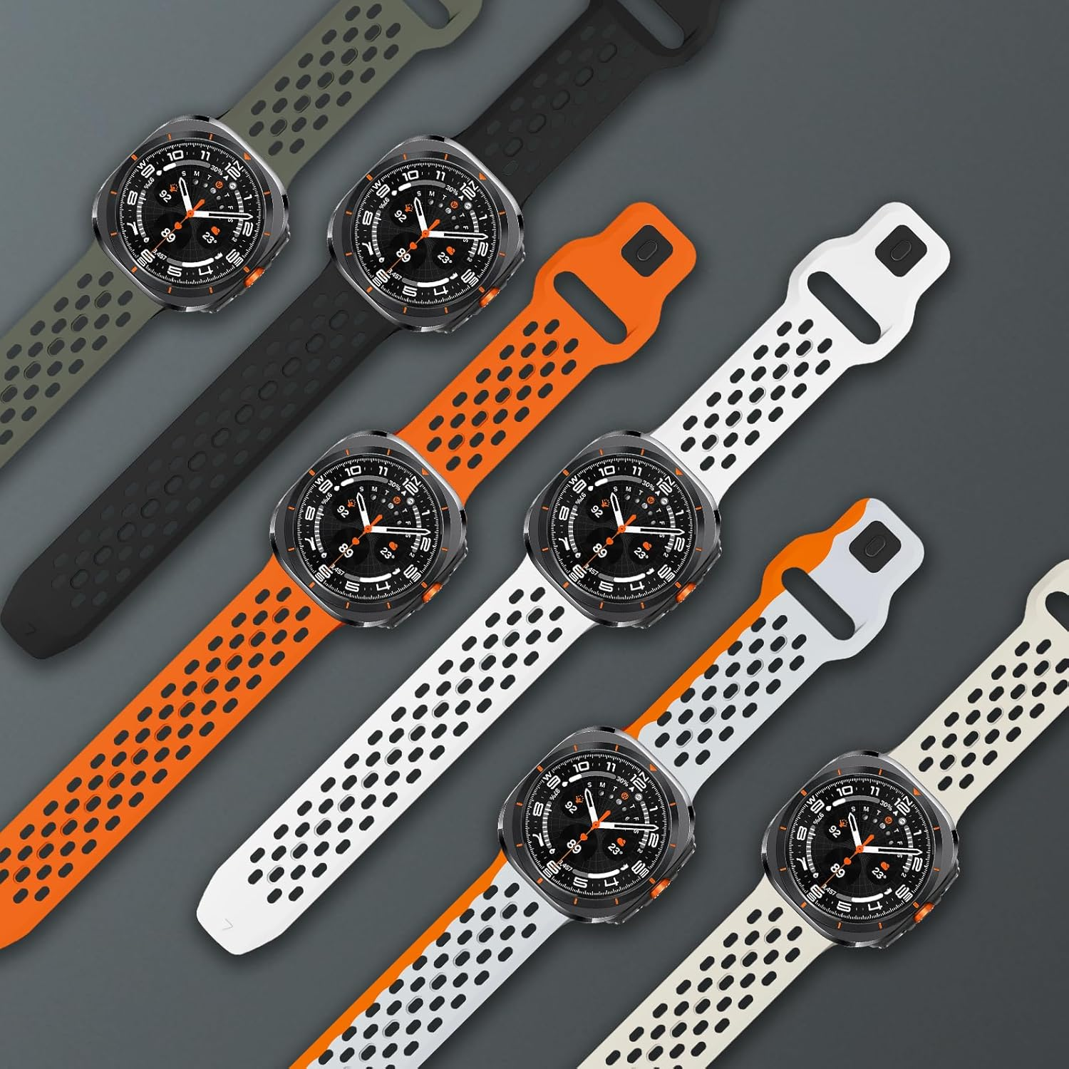 Compatible with Samsung Galaxy Watch Ultra Strap, Silicone Sport Breathable Bands for Galaxy Watch Ultra Men Women image number 5