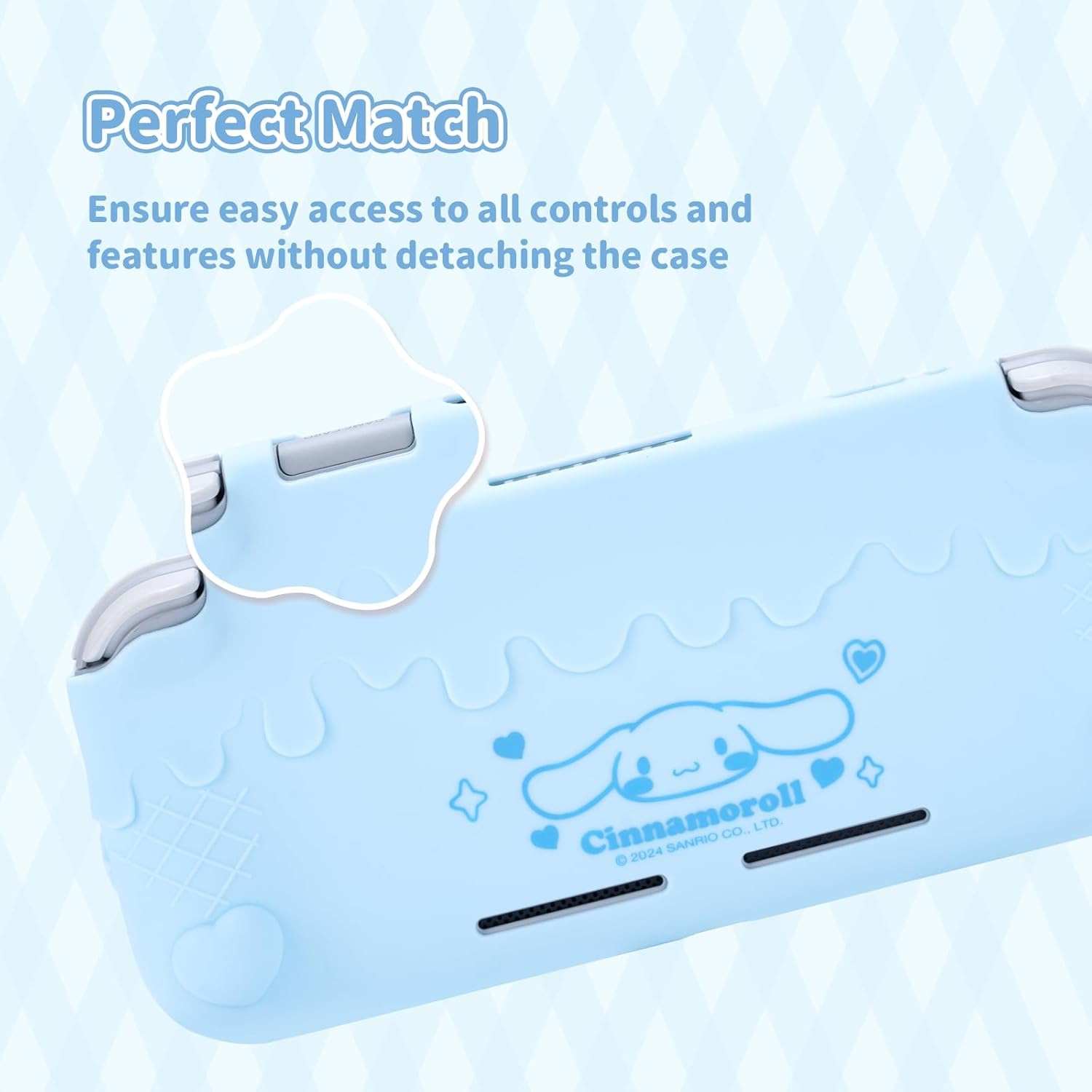 Kuitmor Switch Lite Case,Soft Silicone Protective Case,Anti-Scratch Protective Cover Compatible with Switch Lite 2019 with 2 Thumb Grip Caps - DEG image number 3