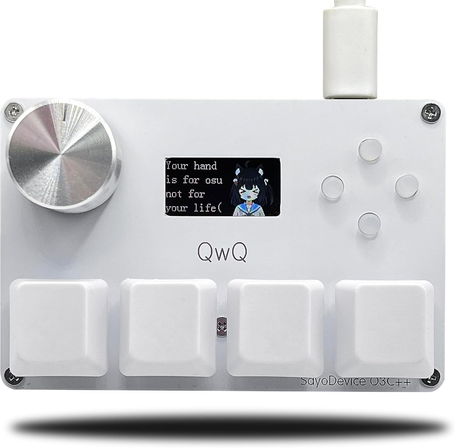 BTXETUEL Sayodevice O3C++ OSU Keyboard Rapid Trigger Hall Switches Magnetic Linear Switches Keyboard with Knob and Screen,Copy Paste,Shotcut,Macro Hotswap Mini Keypad (Black)