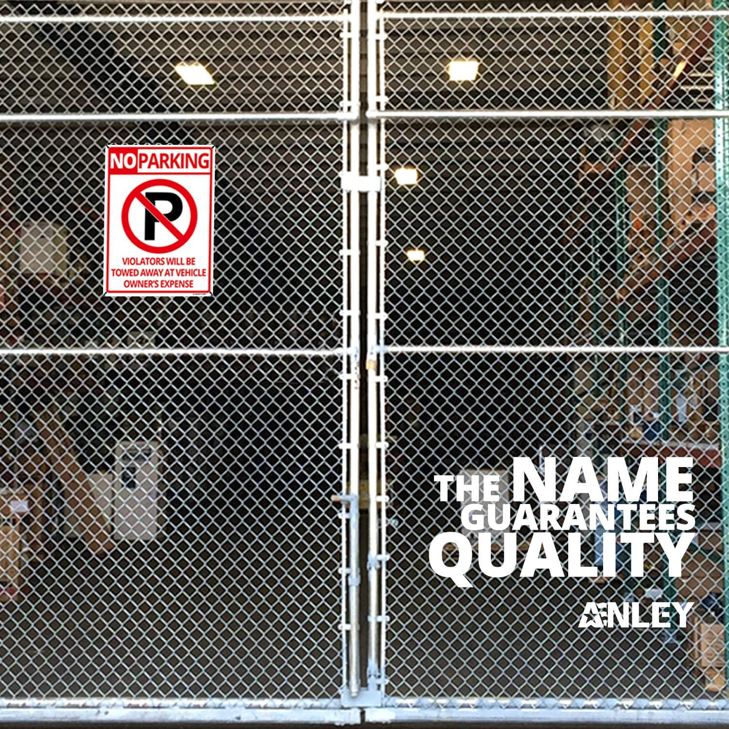 ANLEY No Parking Sign 14 X 10 in - 40 Mil Thick Rust-Free Weatherproof Aluminum - Easy Mounting - Violators Will Be Towed Away at Vehicle Owners Expense Metal Warning Sign Outdoor Use image number 3