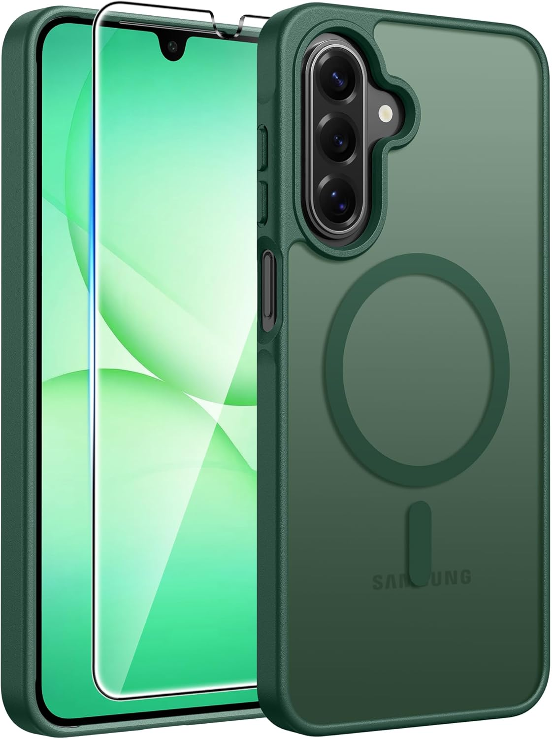 FNTCASE Case for Samsung Galaxy S25-Ultra: Matte Magnetic Slim Translucent Mobile Phone Case Military Drop Protection for Mobile Phones - Robust Durable Shockproof Protective Bumper Case (Black)