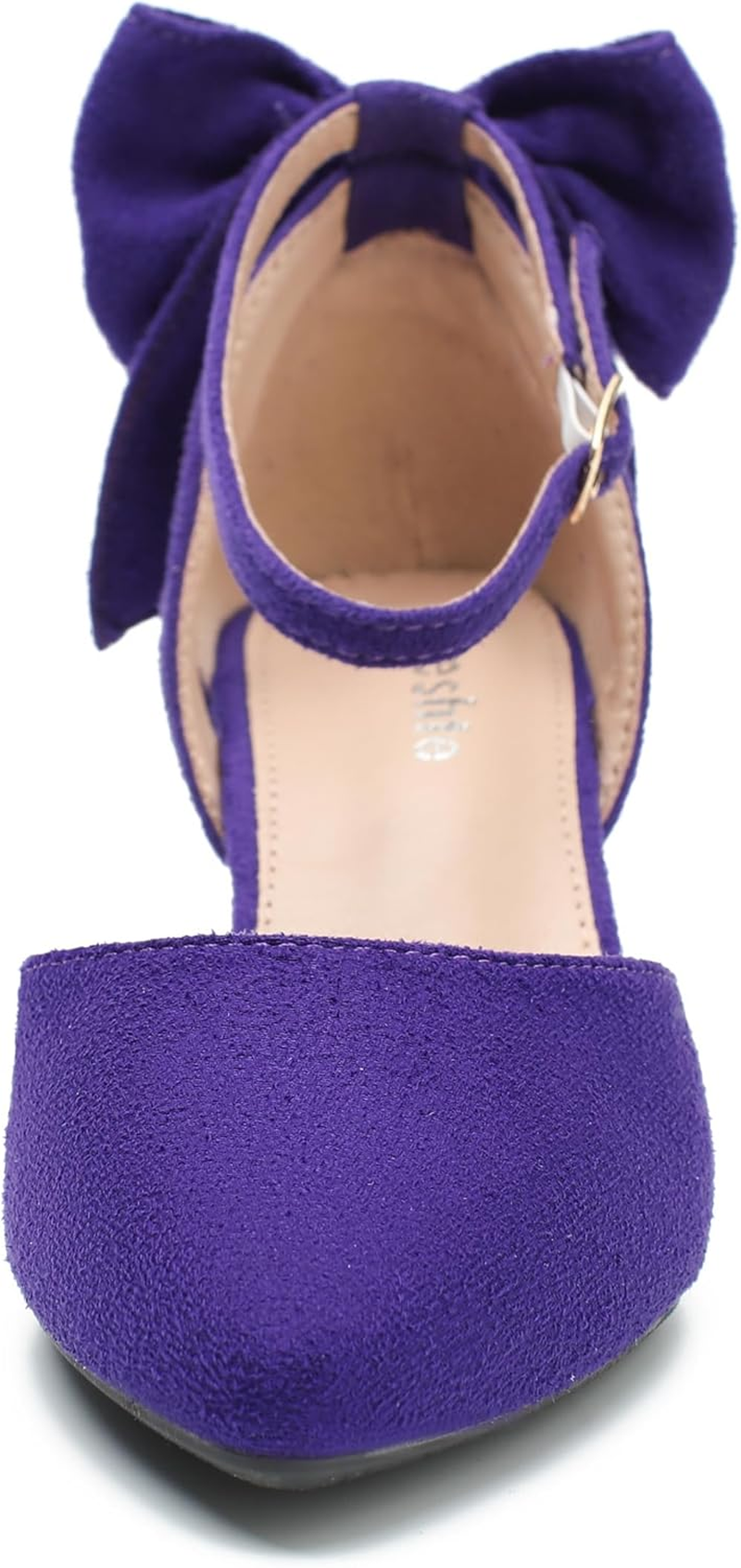 Women'S Wedding Evening Party Bow Kitten Heels Pumps Ankle Strap Buckle Dress Shoes image number 4