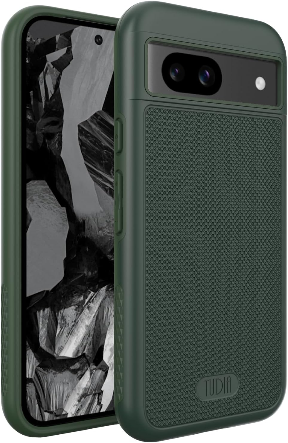 TUDIA Dualshield Grip Designed for Google Pixel 8A Case (2024), [Mergegrip] Military Grade Dual Layer Shockproof Slim Tough Non-Slip Heavy Duty Protective Phone Case Cover (Pine Green) image number 4