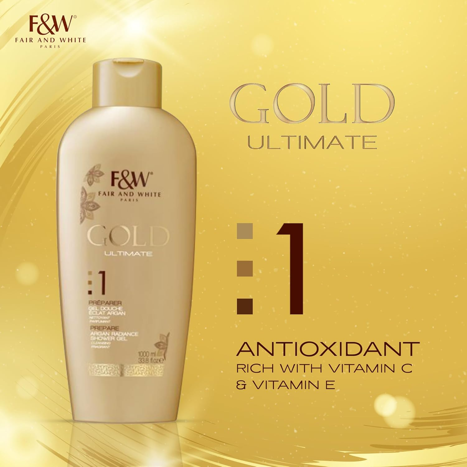 Fair and White Gold Ultimate Argan Radiance Shower Gel image number 3