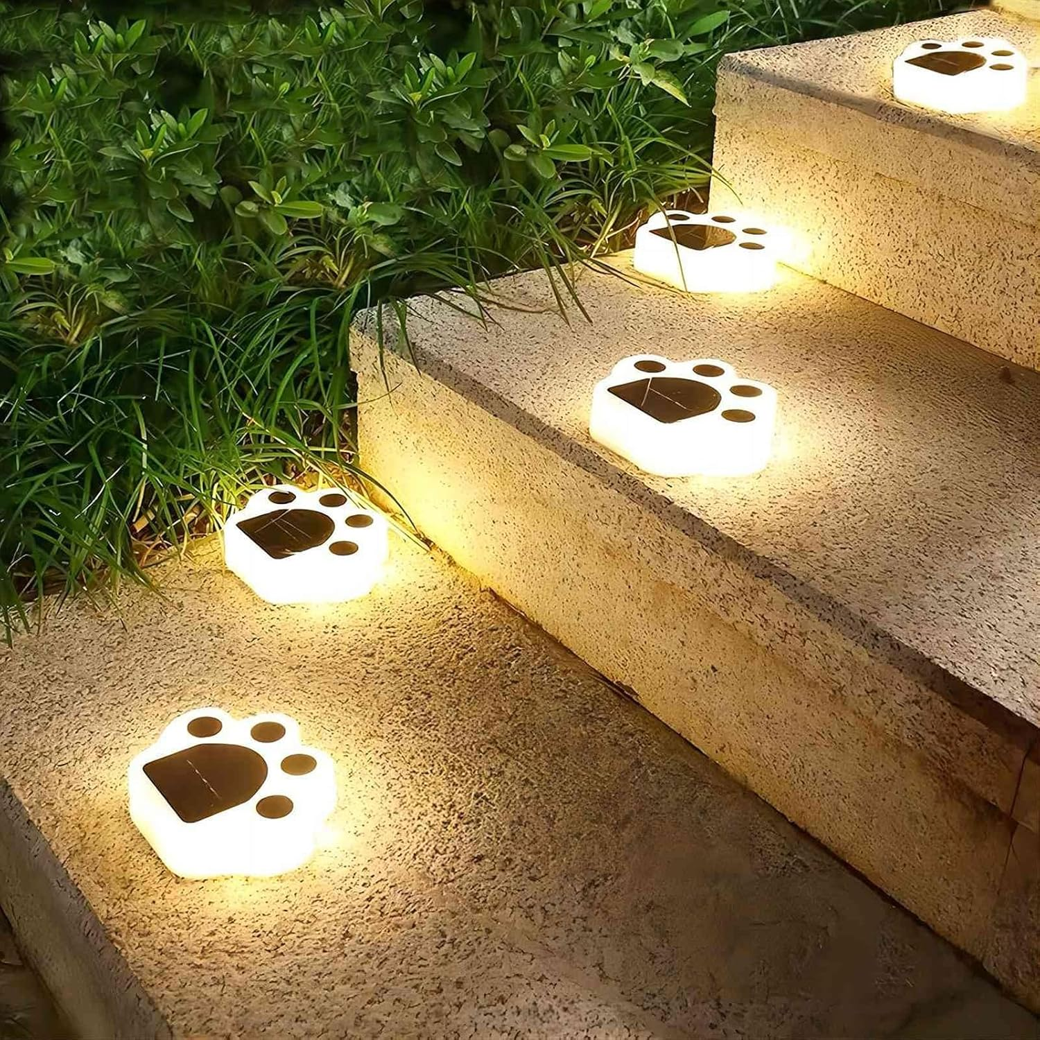 Solar Paw Print Lights Garden Decorative 4 Pack Outdoor Waterproof Dog Paw Print for Lawn Patio Pathway Pet Garden Gifts for Women Mother'S Day image number 2