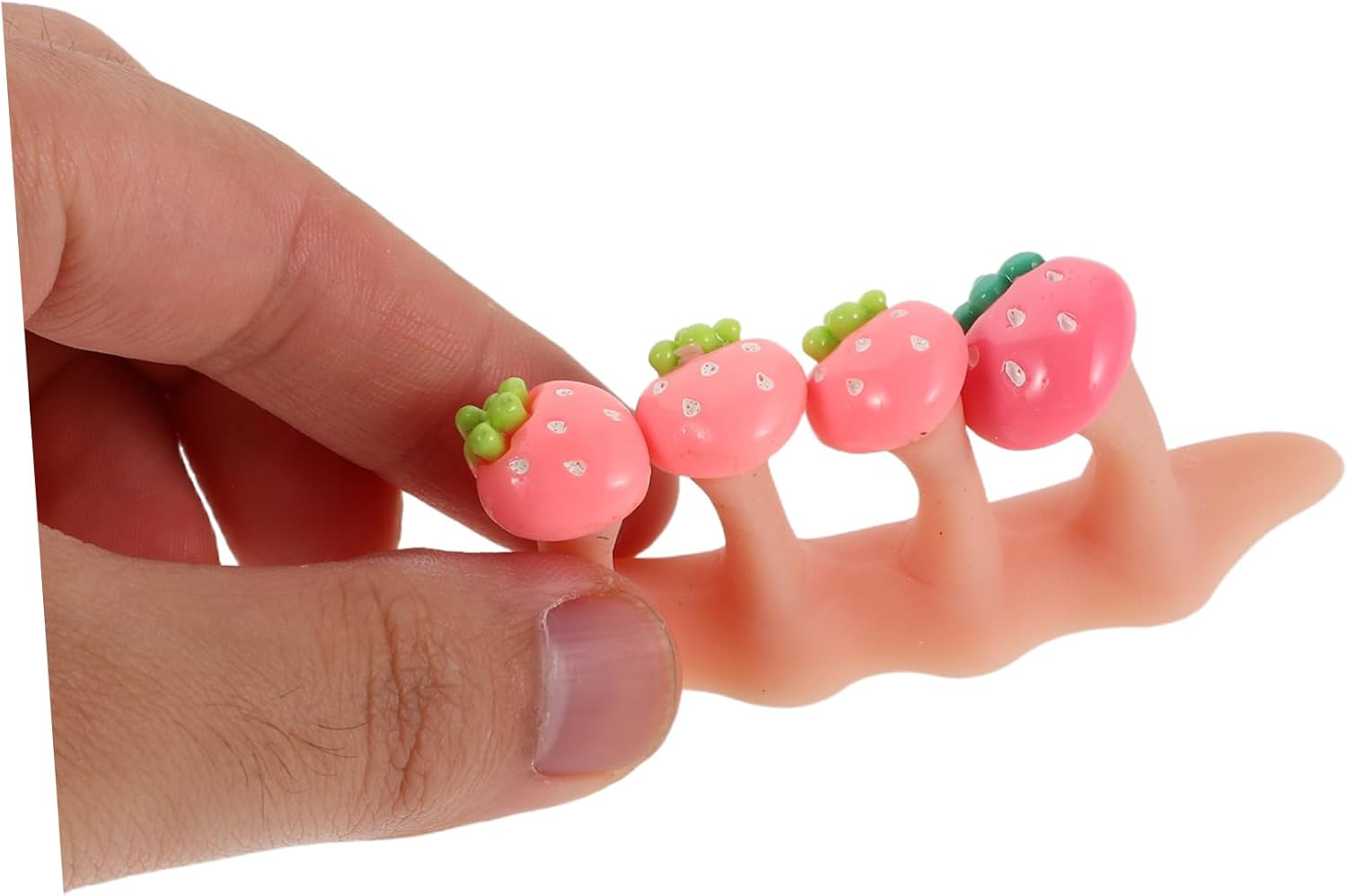 2Sets Toe Separators Silicone Spreaders for Pedicure Nail Tools Strawberry Beads Decor for Salon Home Use