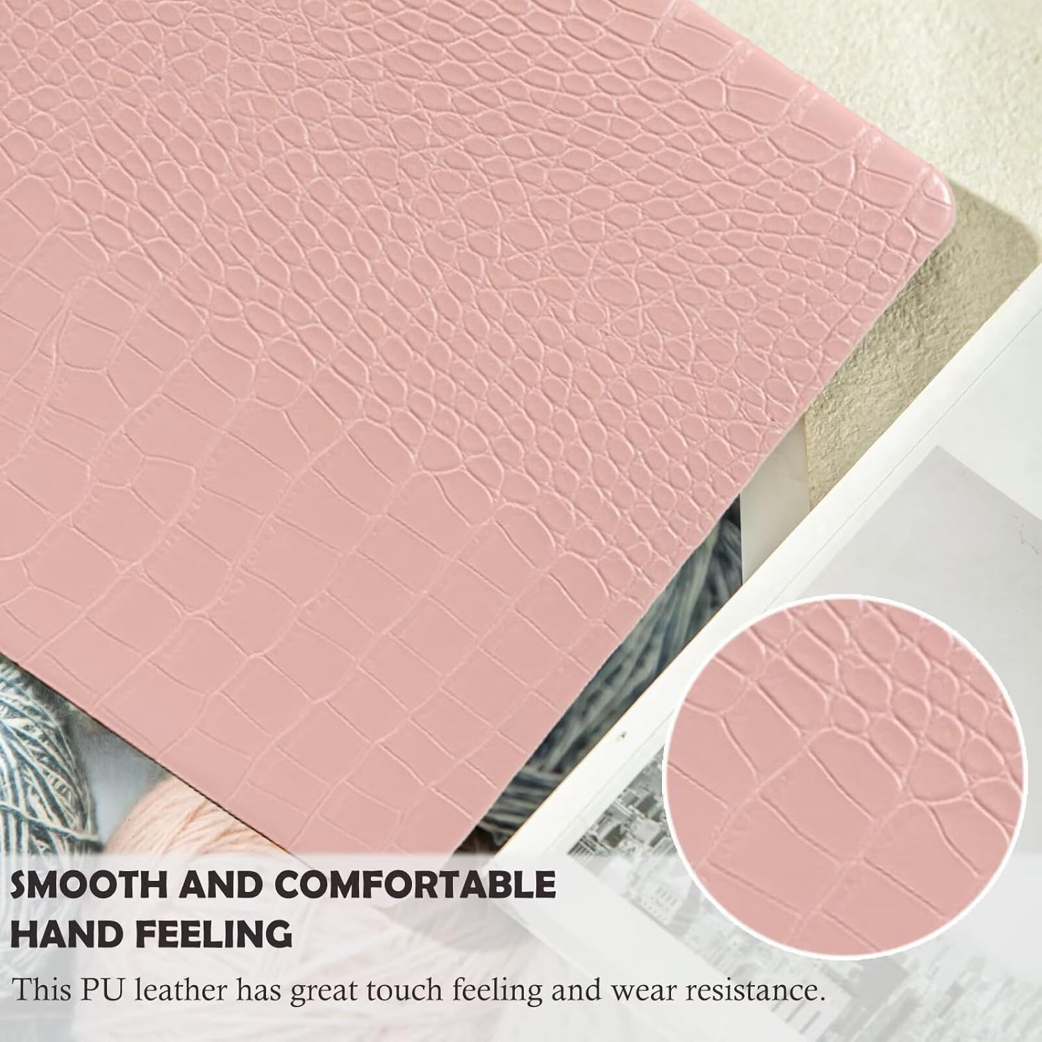 Monsdirect Case Compatible with Macbook Pro 13 Inch 2025-2016 Release M2 M1 A2338 A2251 A2289 A2159 A1989 A1708 A1706, Crocodile Print Alligator Skin PU Leather Hard Shell Case & Keyboard Cover, Pink image number 2