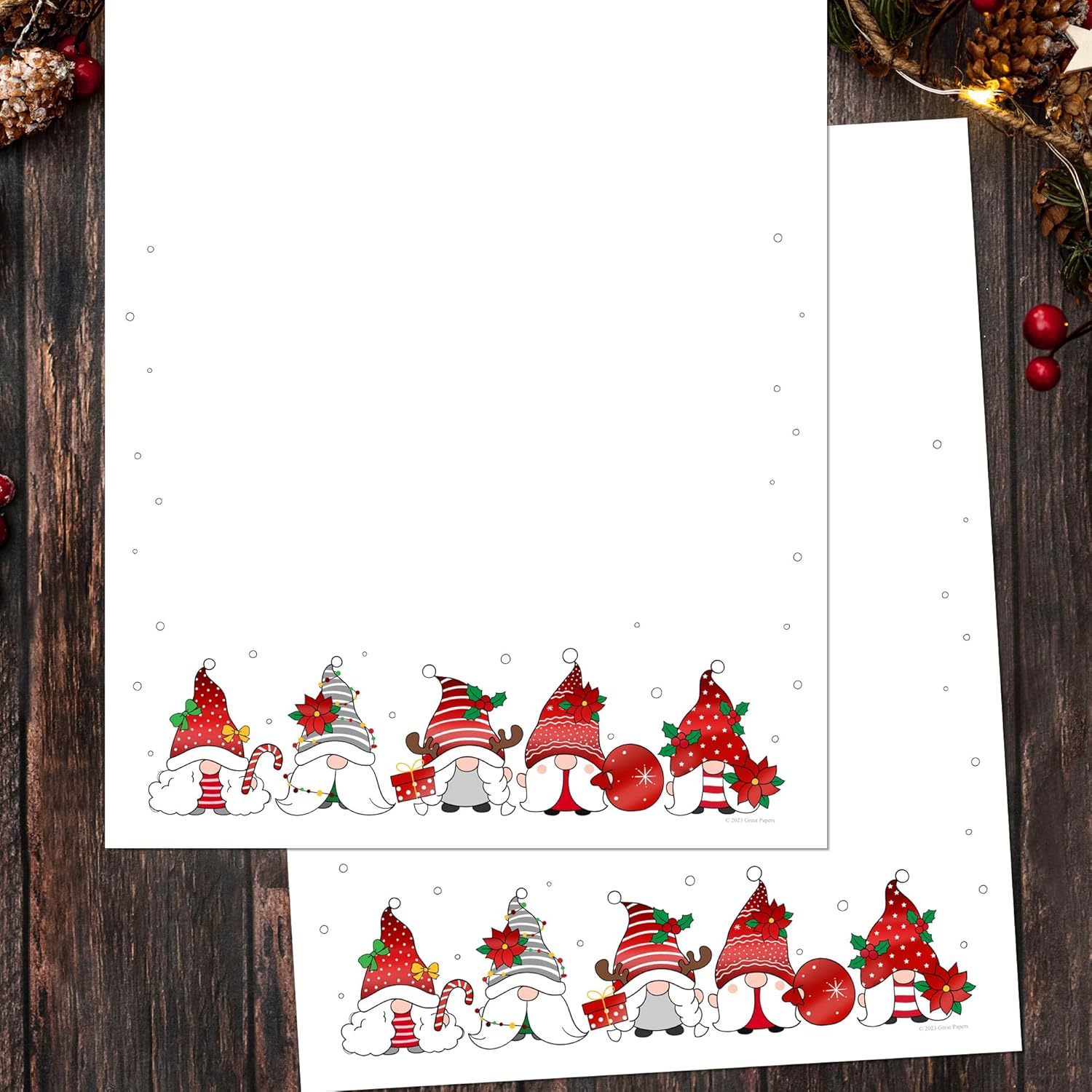Great Papers! Holiday Gnomes Foil Letterhead, for Invitations, Announcements and Personal Messages, Printer Friendly 8.5" X 11", 25 Pack (2023042) image number 3