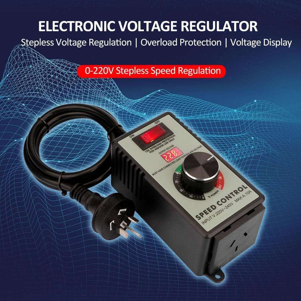 BAEXUE Electronic Voltage Governor AC Motor Speed Controller, Variable Voltage Regulator Switch, LED Display, 4000W Max, 15A Load, ABS Material image number 6