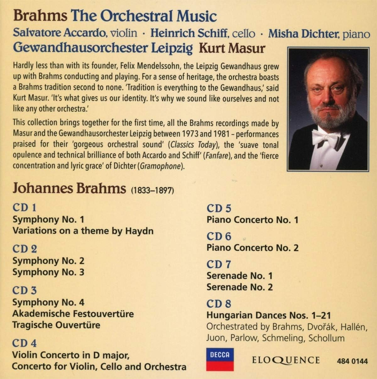 Kurt Masur - Brahms: Complete Orchestral Music