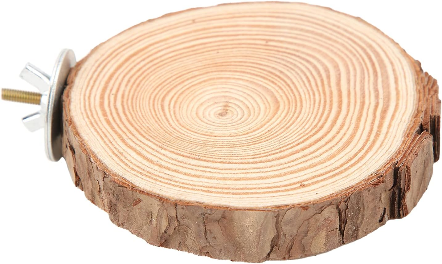 Round Wooden Stand Perch, Platform Bird Stand for Small Animals Budgie Conure Parakeet Cockatiel Lovebird Gerbil Rat Chinchilla Easy Install and Clean Lightweight (5-6) image number 5