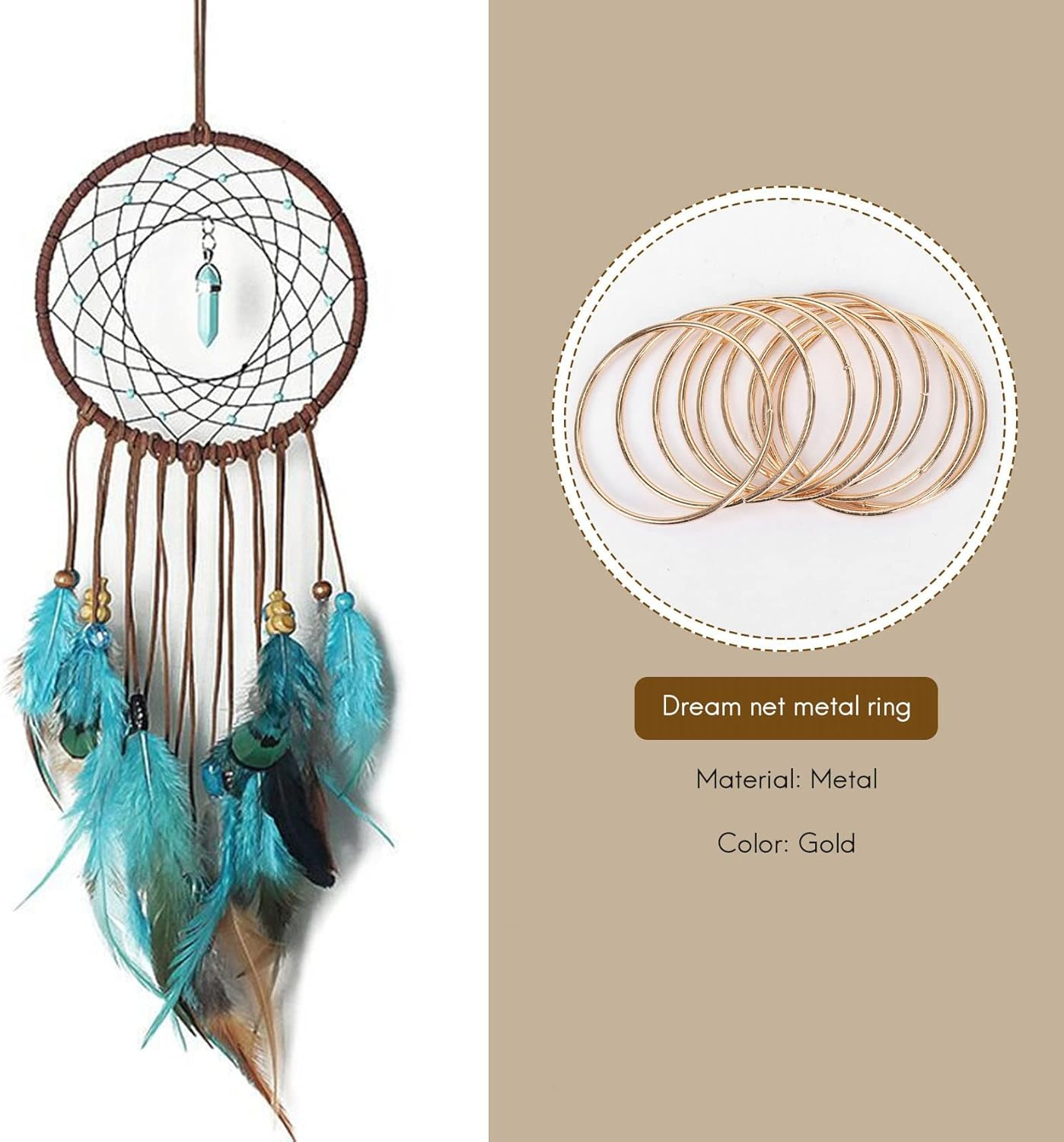 Spacesea 10-Pack 3-Inch Metal Dream Catcher Rings Hoops Craft Supplies for DIY Macrame, Dreamcatchers image number 4