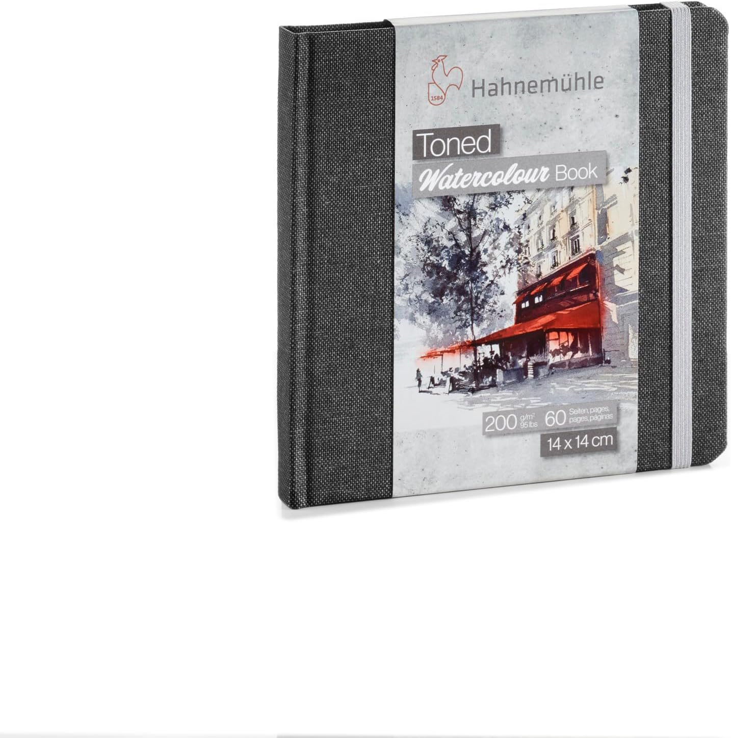 Hahnemuhle Toned A6 200Gsm Landscape Watercolour Book, 60 Pages, Grey image number 1