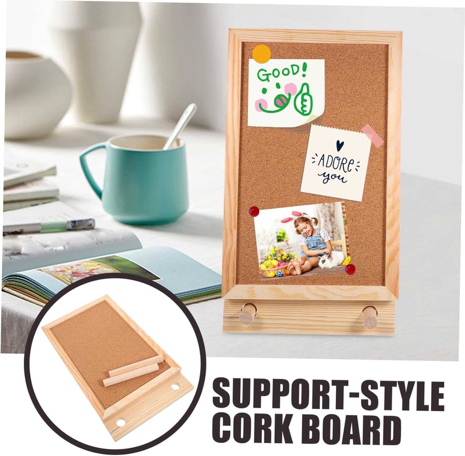 Operitacx Extra Pin Board Home Office Desk Stand Frameless Cork Board Creative Bulletin image number 5