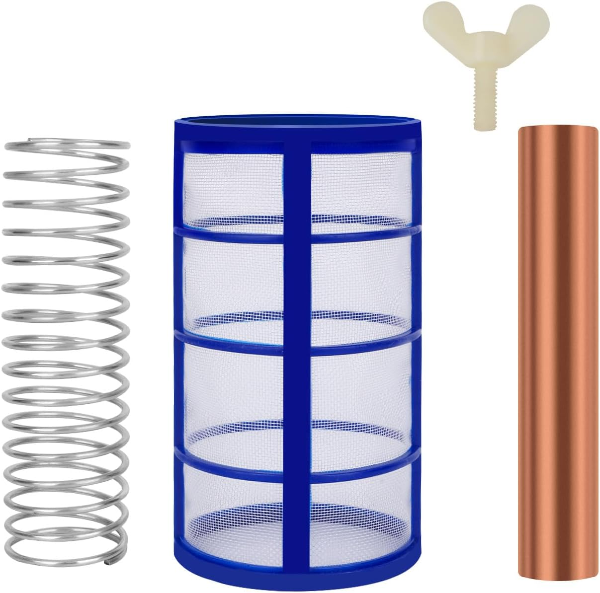 Pool Ionizer Replacement Kit, 4.09X0.71In Replacement Copper Anodes with Copper Anode Filter Base Spring Screw Universally Applicable to Solar Ion Generators image number 3