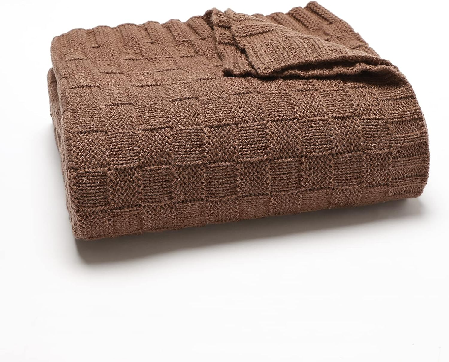 LAWKUL Baby Blankets Knit Cable Babe Blanket Soft Airy Newborn Infant Receiving Swaddling Brown Neutral Crib Stroller 40"X30" - Beige image number 5