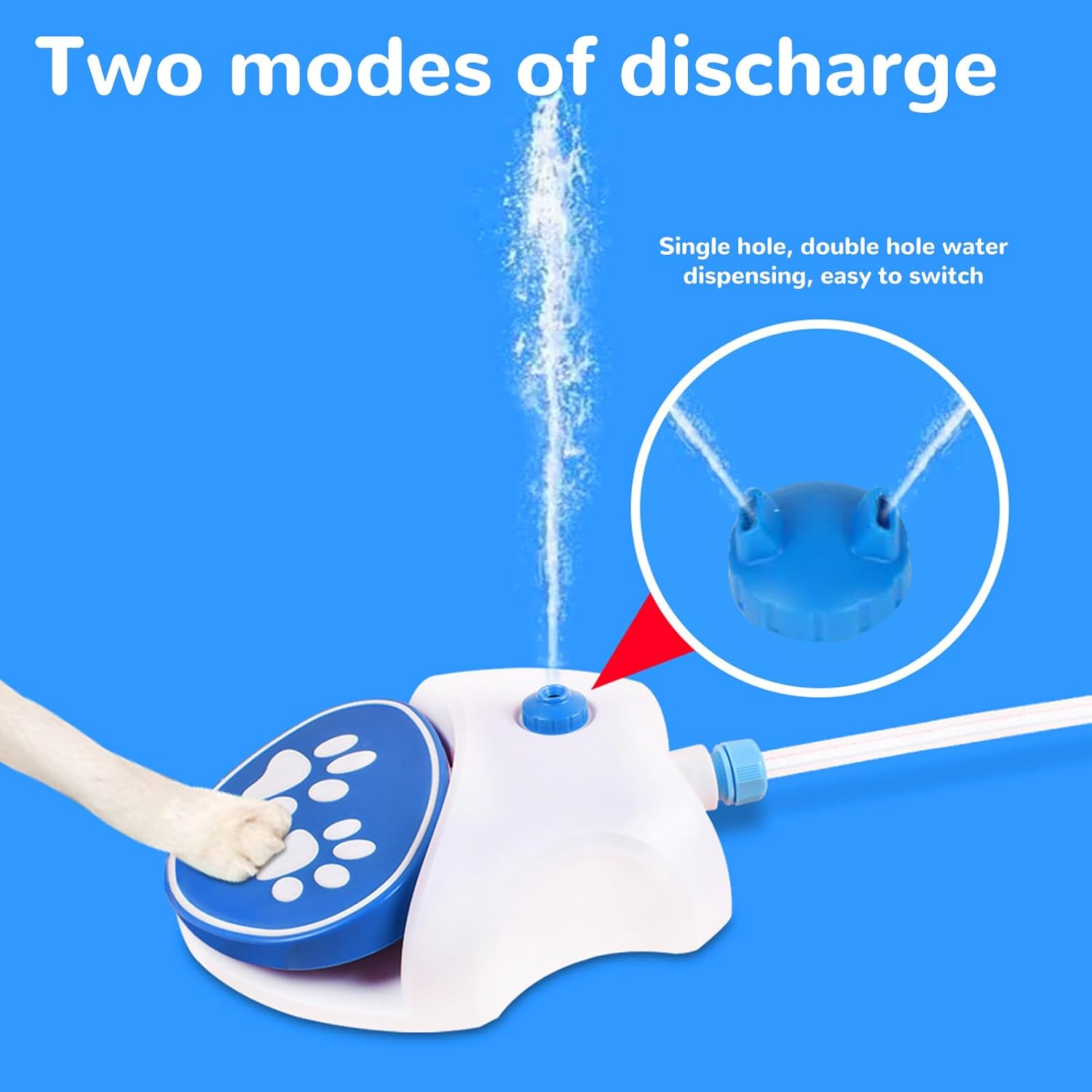 Outdoor Dog Water Fountain, Step on Foot Dog Water Sprinklers with Hose, Activated Dog Drinking Waterer Dispenser Fresh Water to Drink Interactive Pedal Valve Toy for Pet image number 2