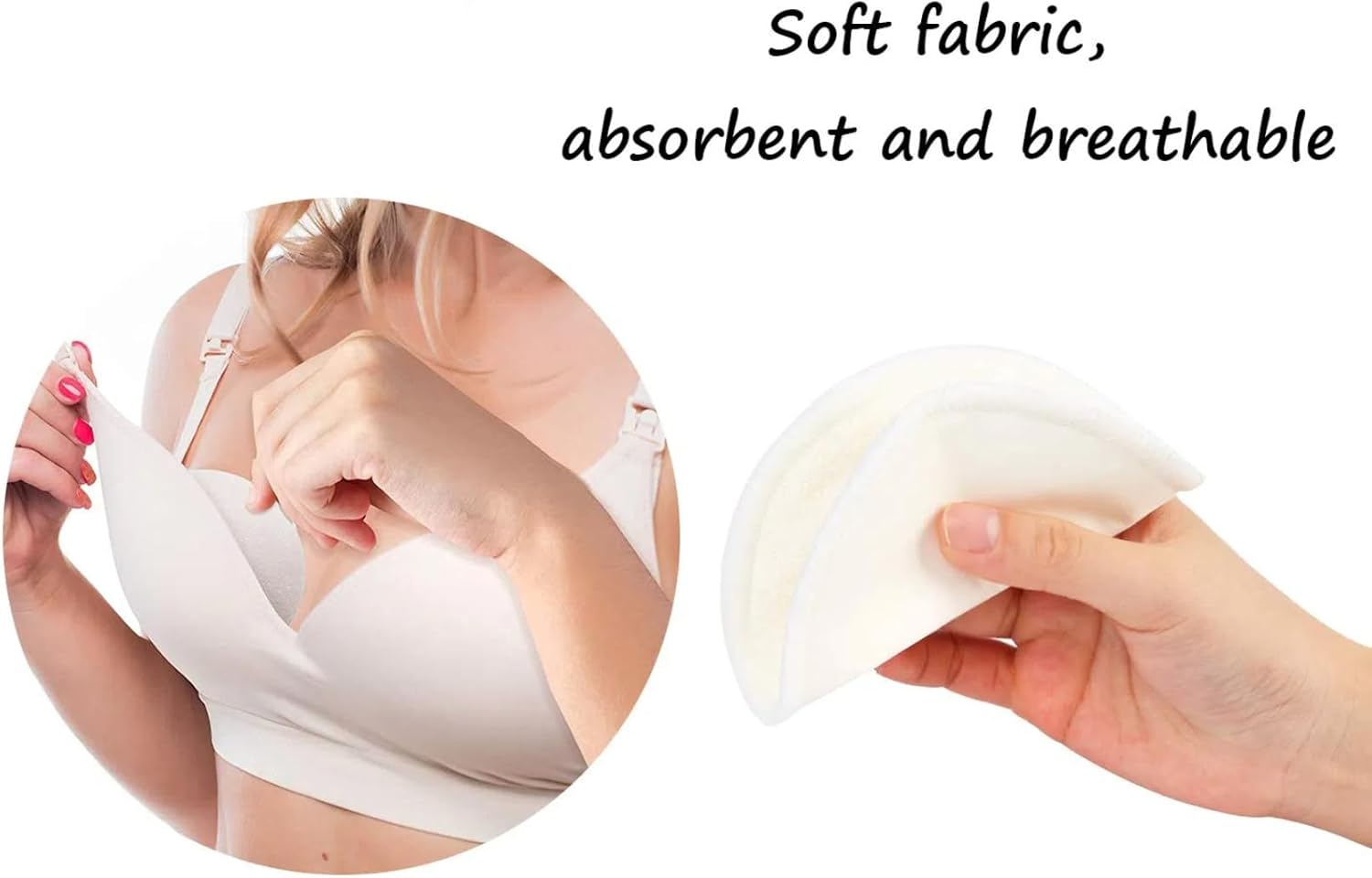 MILIOG 10PCS Reusable Nursing Pads, Organic Bamboo Breast Pads for Breastfeeding - Soft, Hypoallergenic, Leak-Proof Washable Pads with Waterproof Layer + Laundry & Storage Bags image number 5