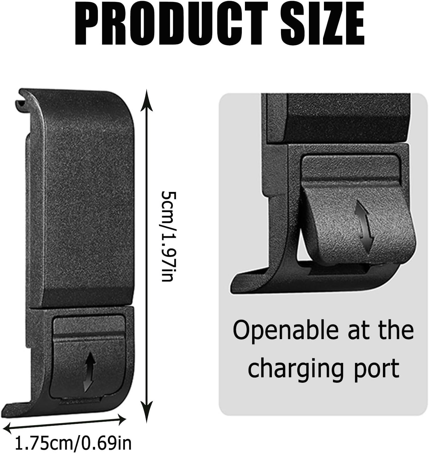 Replacement Battery Cover for G0Pro 9/10/11/12/13, Sports Camera Battery Cover, Removable Battery Cover with Type-C Charging Port for G0Pro, Replacement Protective Case Side Cap G0Pro Battery Dust image number 6