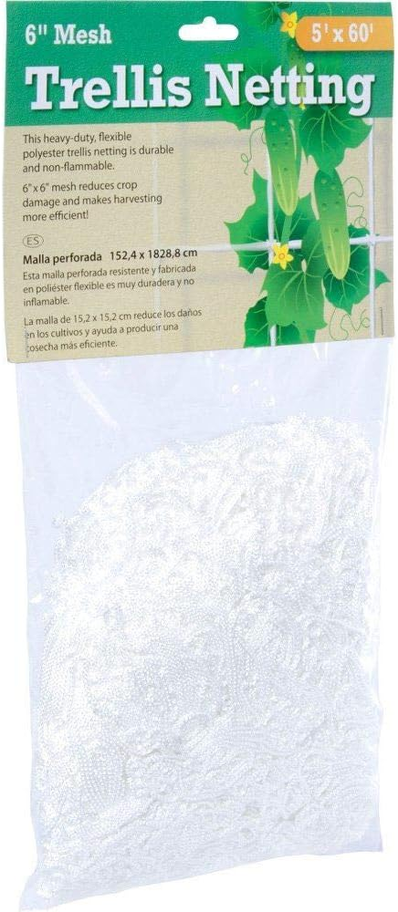 Hydrofarm HGN30S Flexible String, 5' X 30', Trellis Netting, 3.5" Mesh, White image number 3