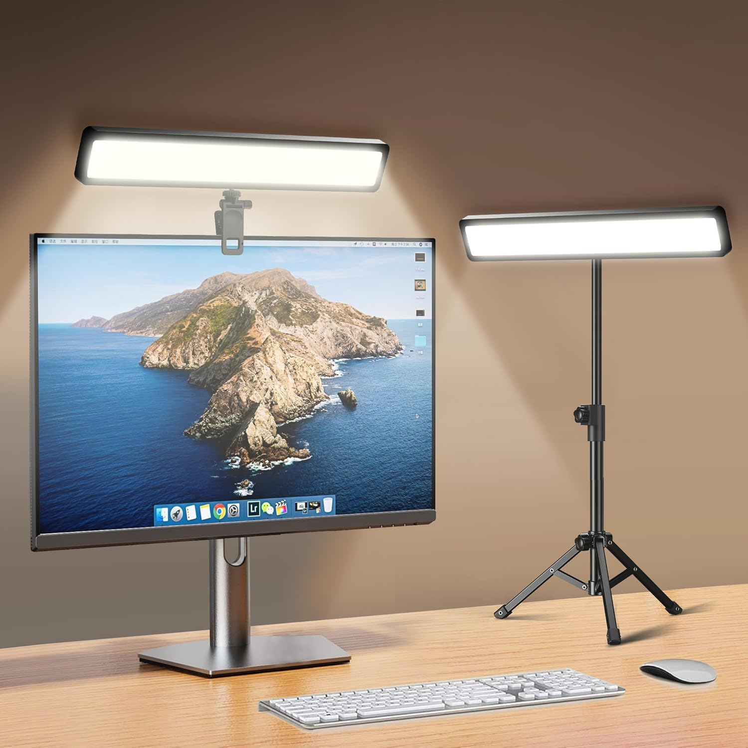 Apexel Video Conference Light with Tripod for Laptop & Computer - Webcam Light for Streaming & Zoom - 3 Color Modes & 10 Brightness Levels for Self Broadcasting & Live Streaming image number 3
