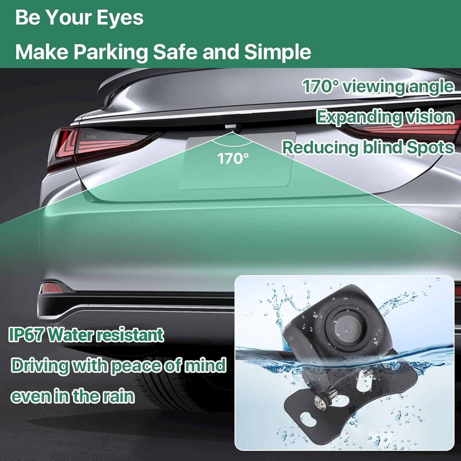 Magnetic Wireless Backup Camera Fhd1080P Backup Camera High Definition Night Vision Wifi Car Camera for Ios Tablet, Solar Powered Fidelity Backup System Reversing Cameras image number 5