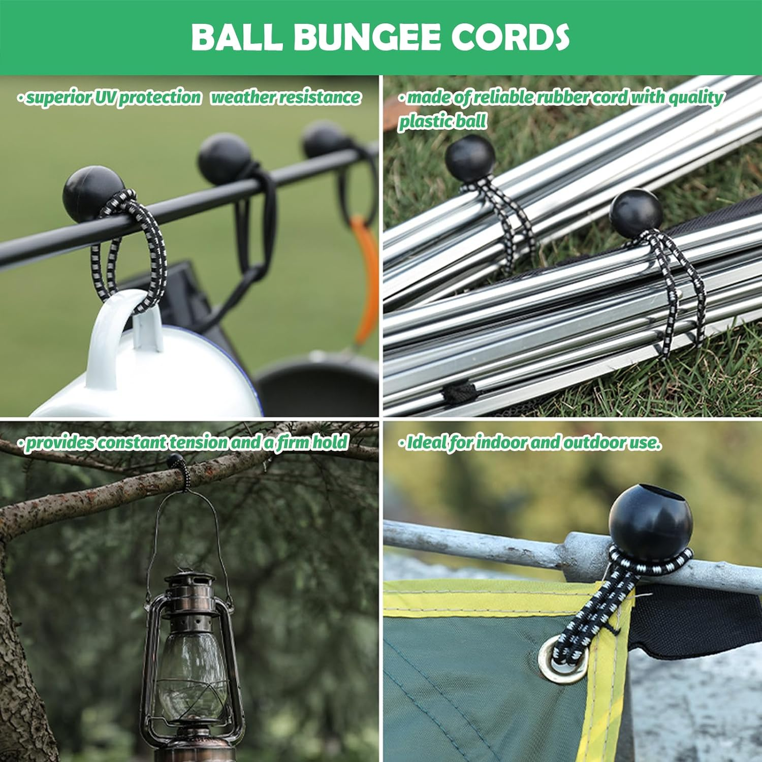 60Pcs Soccer Net Fastener Set, White Self Stick Soccer Attachment Straps and Black 5.9&rdquo; Ball Bungee Cords Soccer Rebounder Accessories for Holding Soccer Training Soccer Goals Camping Tent image number 5