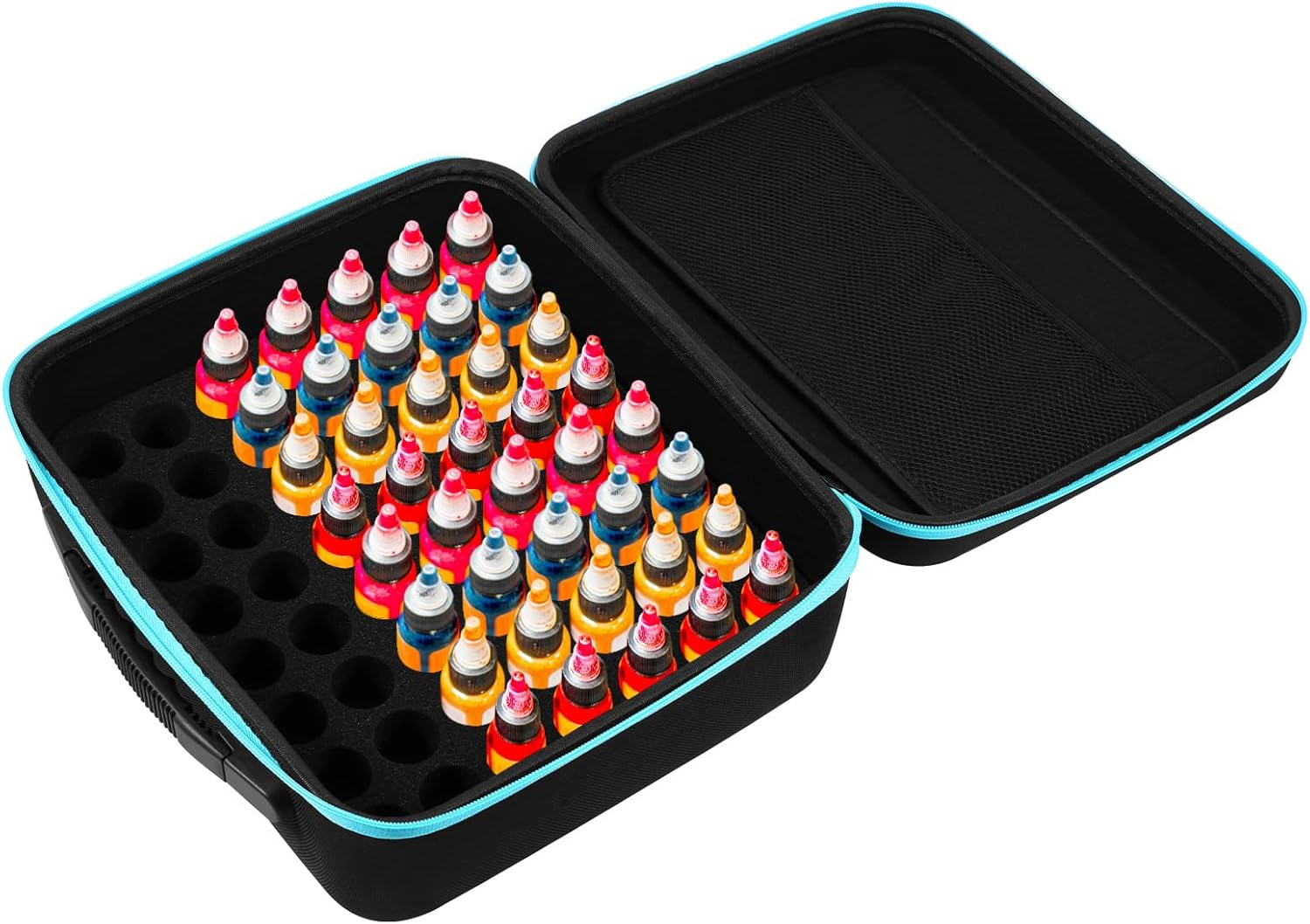 EVA 56 Slot Alcohol Ink Storage Case, Organized Storage Ink Paint Organizer, Easy to Access, with Shockproof Foam Padding, Alcohol Paint Organizer, Portable Hard Shell Box, Large Capacity (Blue)