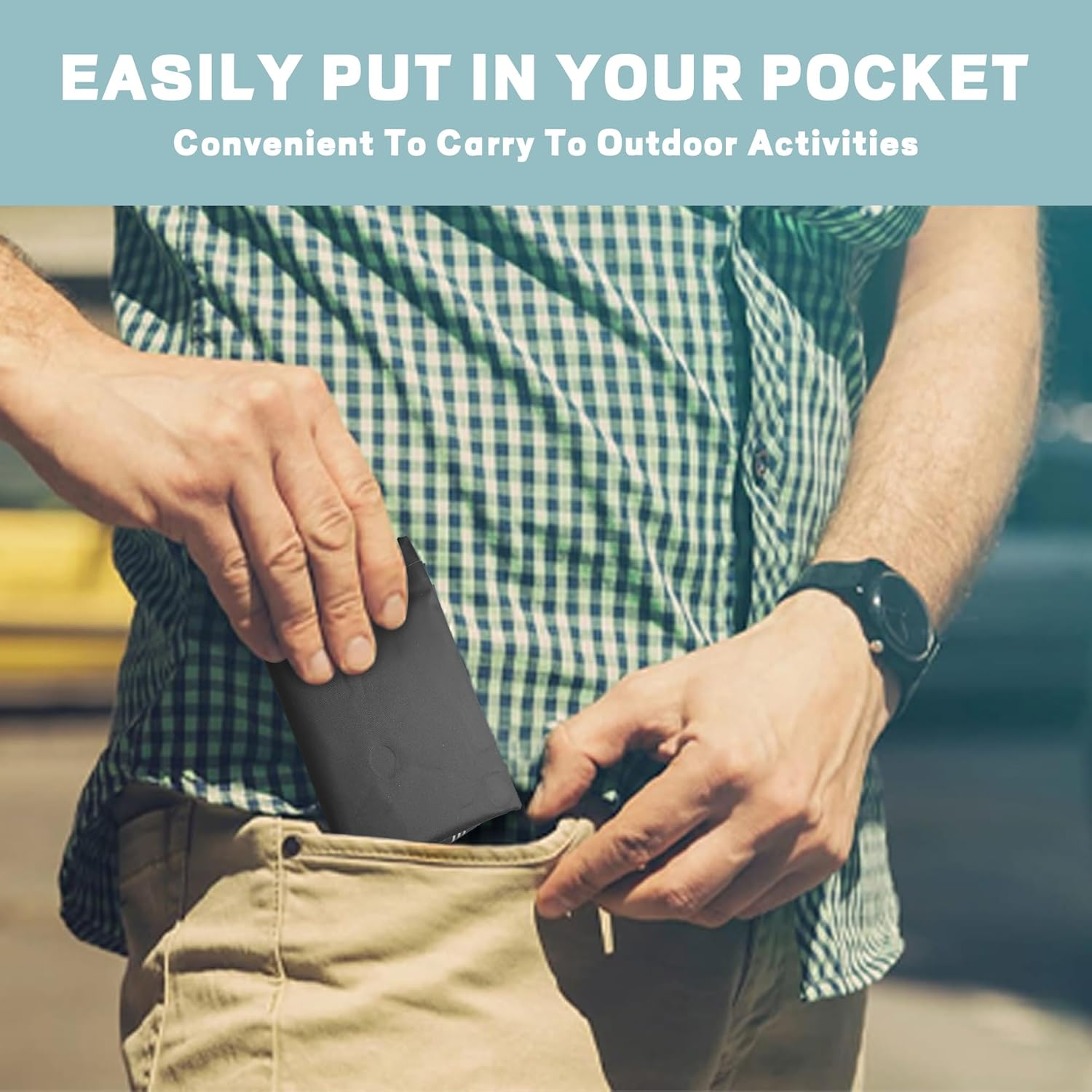 YEEKORO Inflatable Seat Cushion, Lightweight Camping Air Sitting Pad with Repair Cloths, Waterproof Stadium Seat Pad, Portable Seat Cushion for Climbing Hiking Office Airplane Car Stadium Seat - Black(2 Pack) image number 6