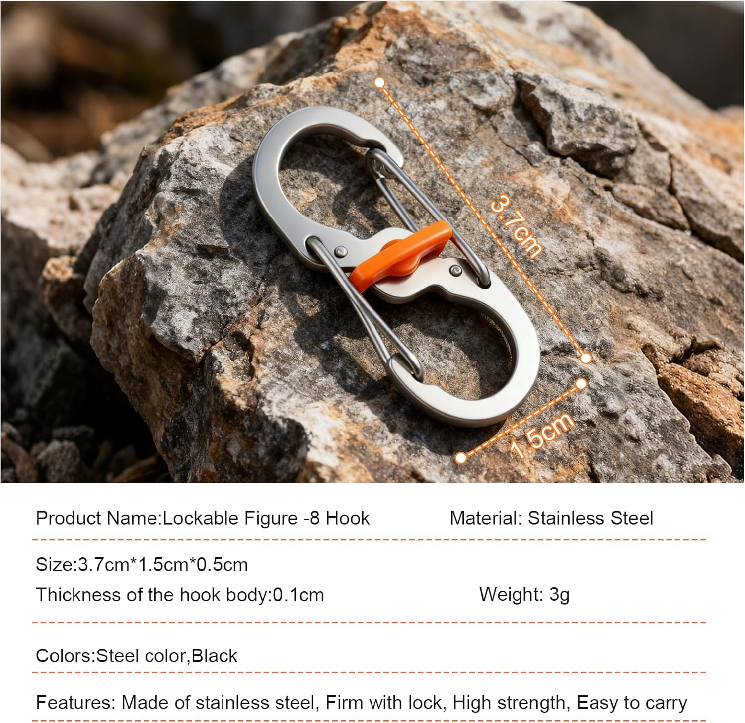 Zipper Clip Travel Security, Durable Zipper Clips anti Theft for Backpack, Built-In Lock Buckle anti Theft Clips, Quick Disconnect Bag Fasteners (6 PCS)