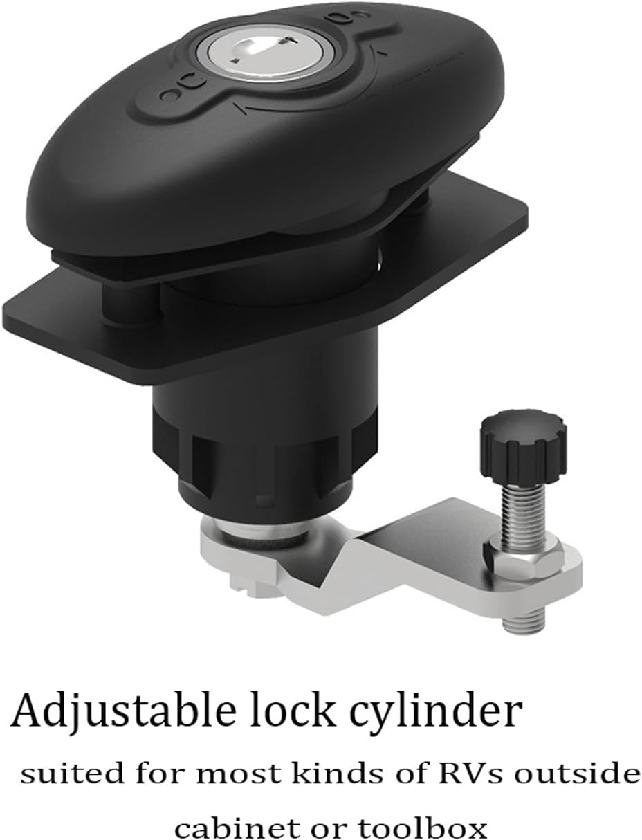 RV Lock,T-Handle Lock Kit with Keys,Motorhome Locks Garage Door Lock for Motorhome Trailer Caravan RV Tool Box Lock (Black, 1 Pack) (G04) image number 2