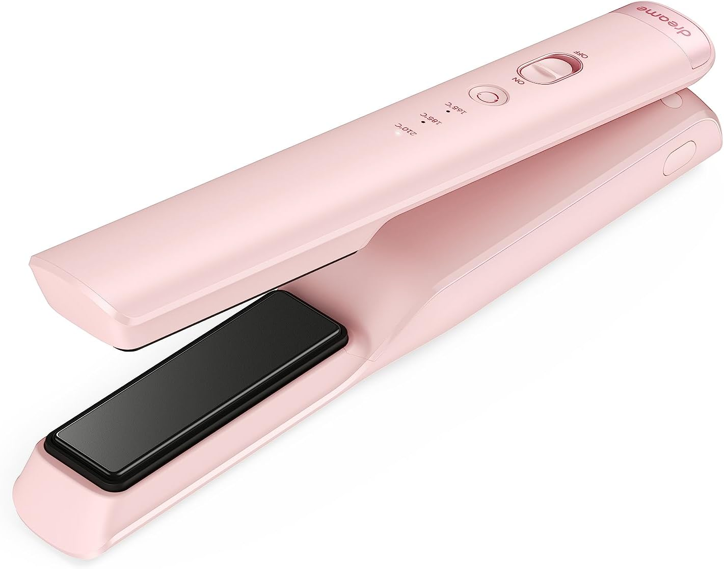 Dreame Hair Glamour Hair Straightener, Wireless Portable 2-In-1Hair Straightener, Negative Ions, Even Heat Distribution, Three Temperature Levels, Pink