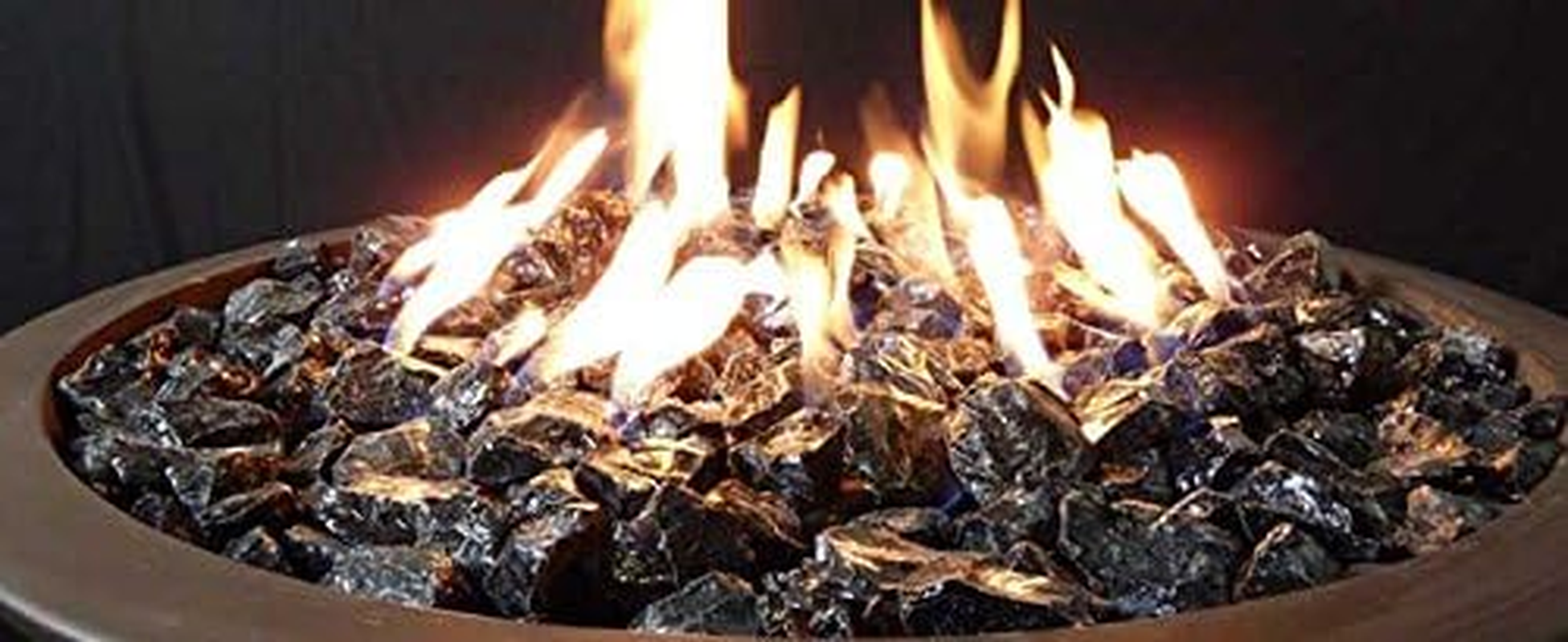 Hiland RGLASS-BLK Pit Fire Glass I N Black, Extreme Tempature Rating, Good for Propane or Natural Gas, 10 Pounds, 10 Lb image number 2