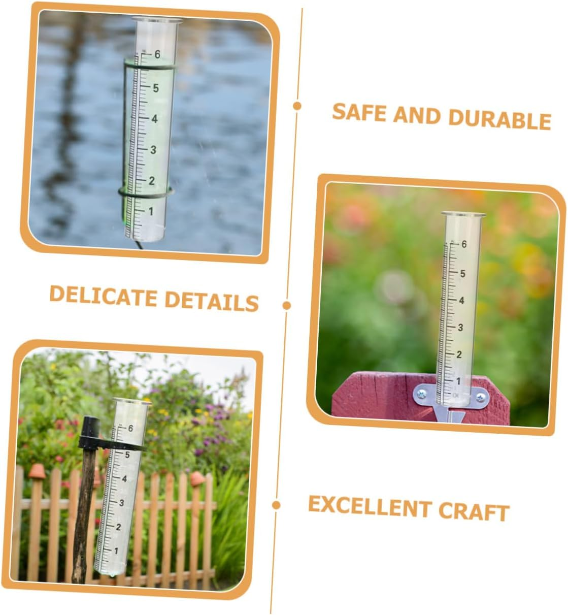 Balacoo 4Pcs Professional Glass Rain Gauge Tubes with Scale Replacement Cylinders for Outdoor Garden Read Measurement for Accurate Rainfall Tracking image number 5