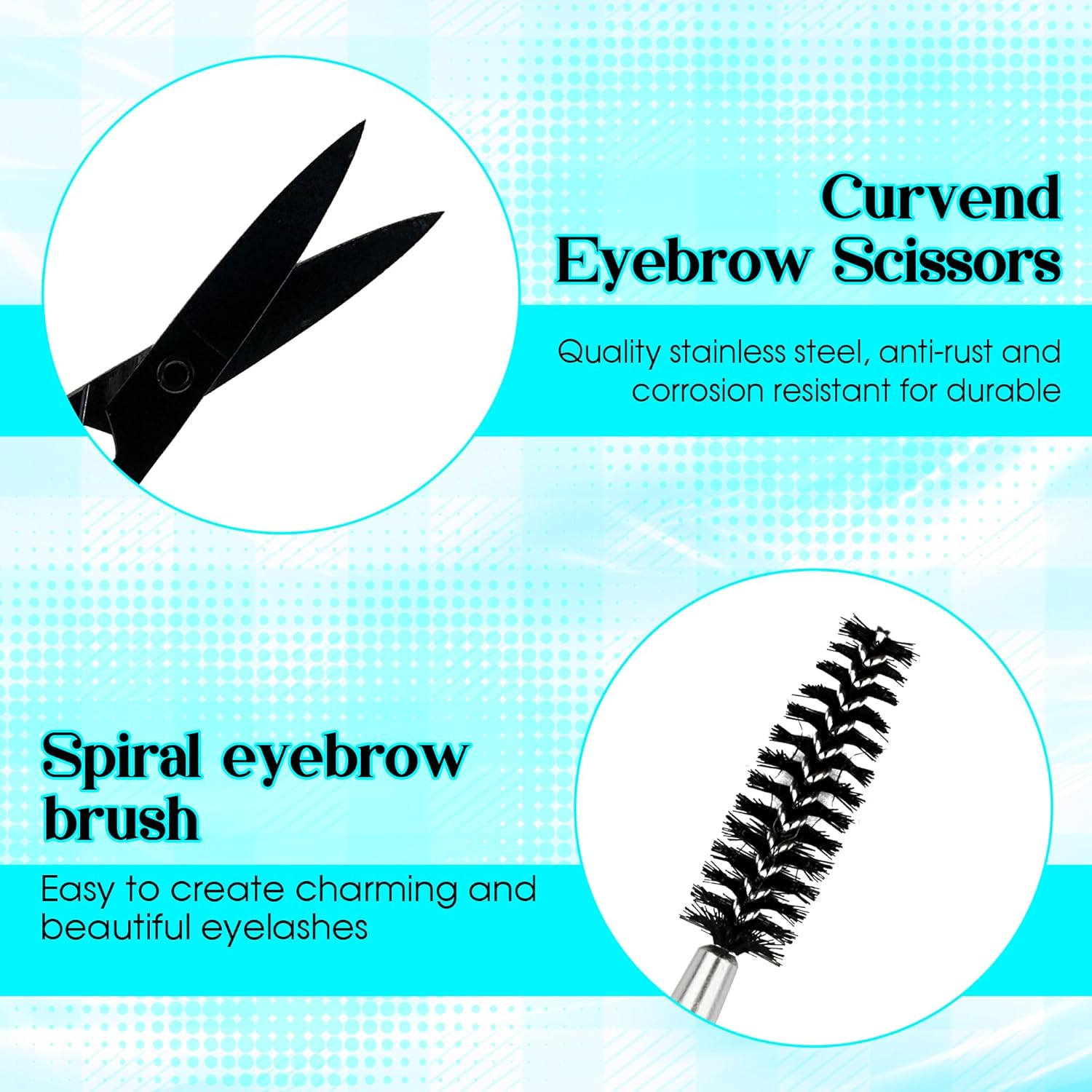 GEMERRY Eyebrow Tweezers Set, 6 Pcs Lash Tweezers Set for Women, Precision Tweezer for Eyebrows with Curved Scissors and Eyebrow Razor for Ingrown Hair High Precision Stainless Steel Eyelash Tweezers image number 2