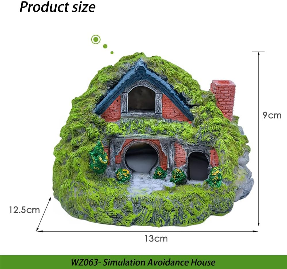 Set of 3 Aquarium Decoration Hobbit House,Resin Fish Cave Hideouts for Aquarium Decoration Aquarium,Aquarium Hiding Turtle House for Reptile Turtle Frog,Unique Aquarium Accessories image number 6