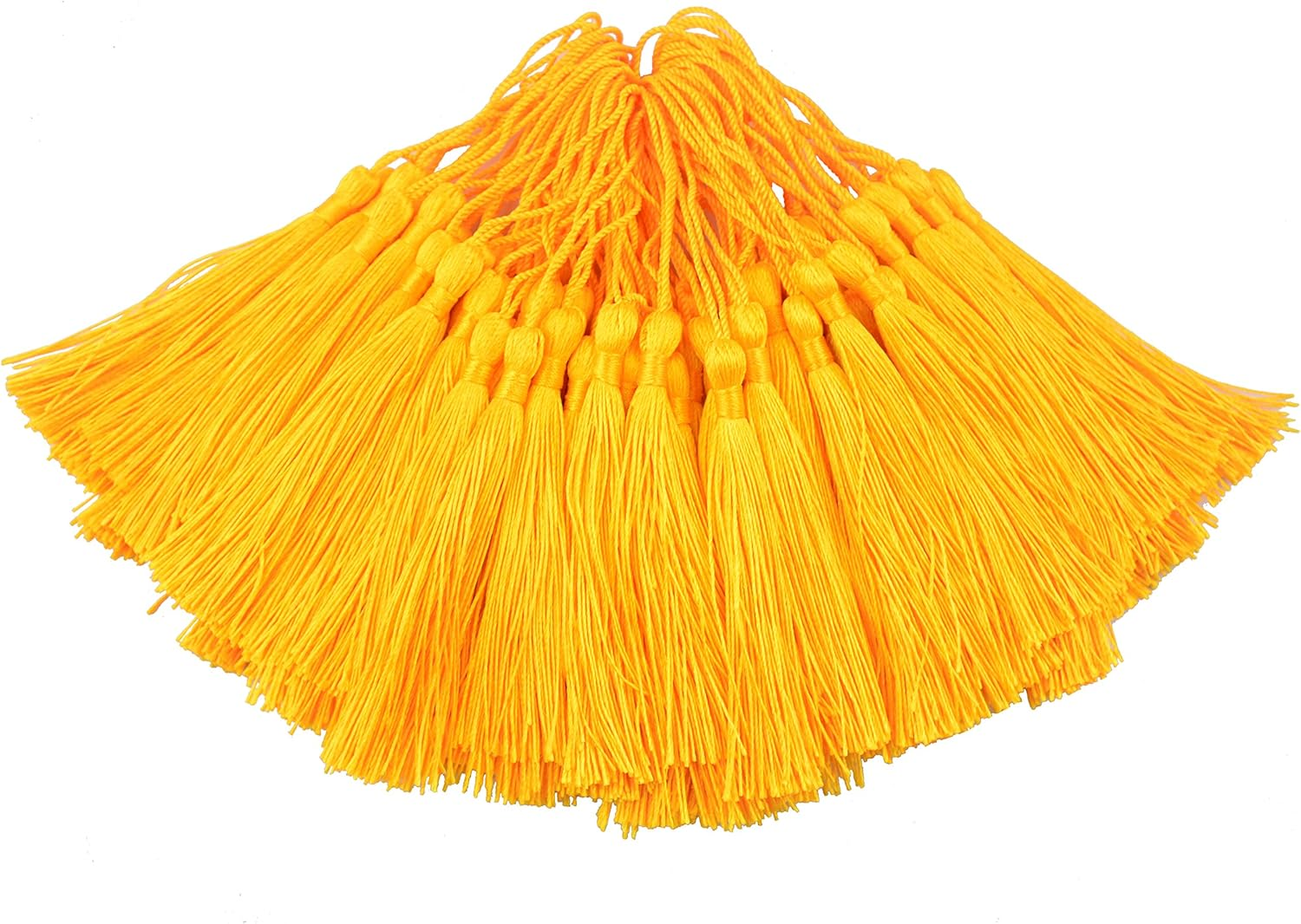 100Pcs 13Cm/5 Inch Silky Floss Bookmark Tassels with 2-Inch Cord Loop and Small Chinese Knot for Jewelry Making, Souvenir, Bookmarks, DIY Craft Accessory (Sky Blue) image number 5