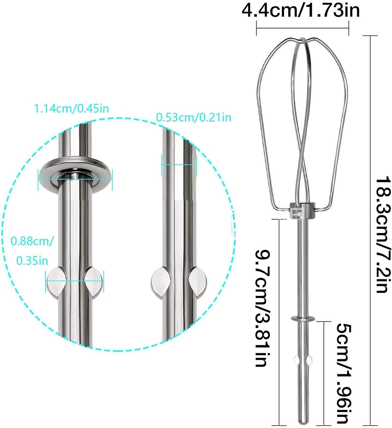 Egg Beater Mixer Attachment | Cordless Egg Whisker Hand Push - Egg Whisker Hand Push, Egg Beater Hand, Stainless Steel Cordless Hand Mixer Attachments for 4KHM512TCB0 and 4KHM5DHWH5