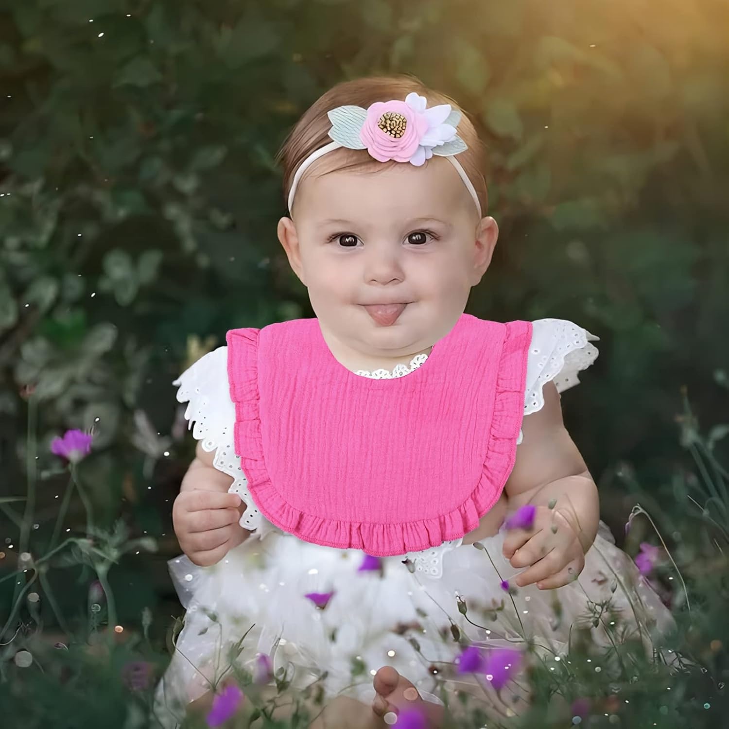 Baby Drool Bibs Muslin Bibs Adjustable Baby Drooling Bibs Soft Cotton Baby Bibs for Boys Girls Unisex image number 4