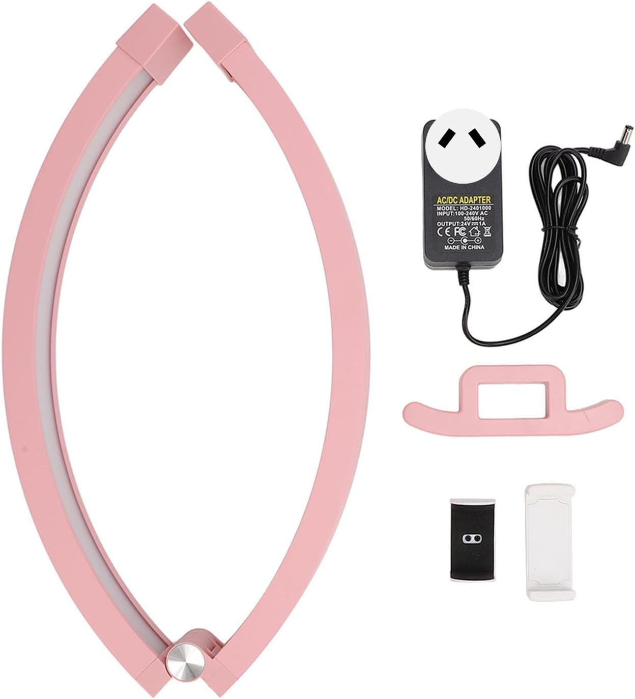 Half Moon Nail Desk Lamp, 22 Inch 20W 1500LM 3200 to 5600K Foldable Half Moon Light for Nail Desk with Phone Holder Touch Control LED Lash Light for Eyelash Extensions Tattoo (AU) image number 4