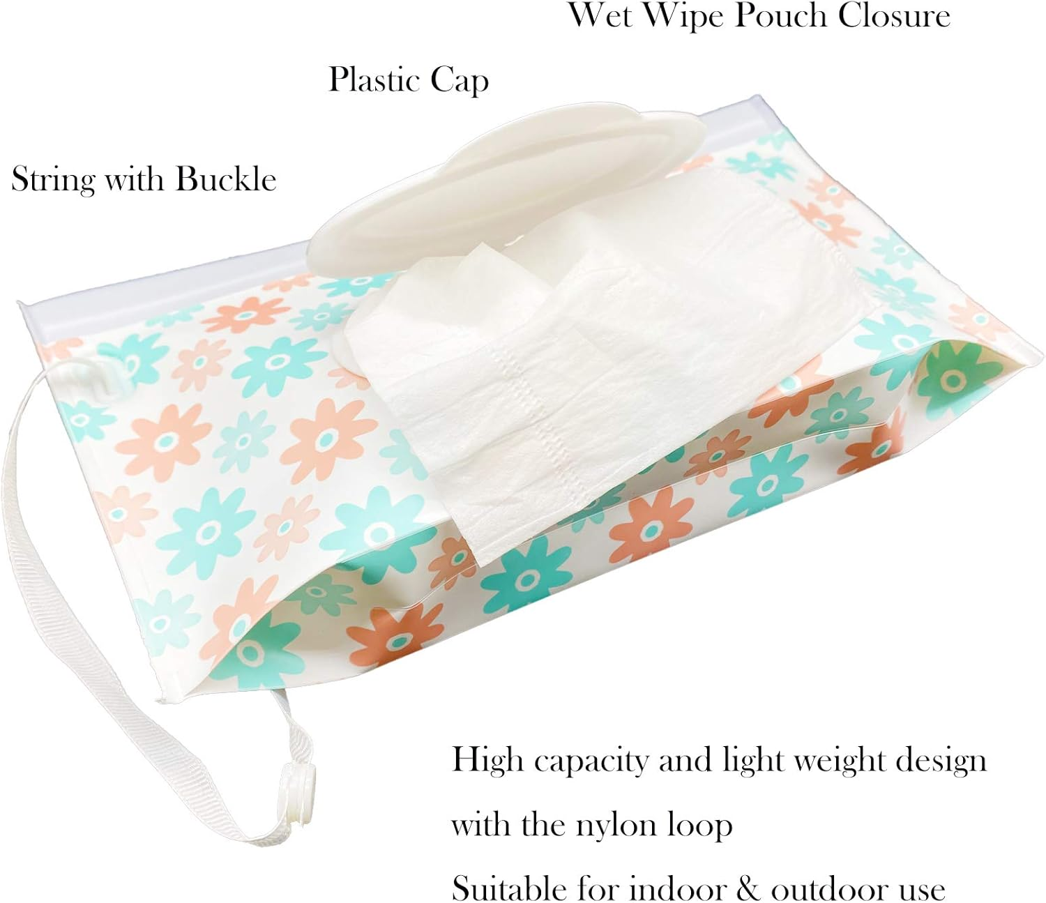 Baby Wet Wipe Pouch Container, Reusable & Refillable Portable Wipes Dispenser, Eco Friendly and Lightweight Baby Travel Wet Wipe Holder, Keeps Wet Wipes Moist (6 Pack) image number 4